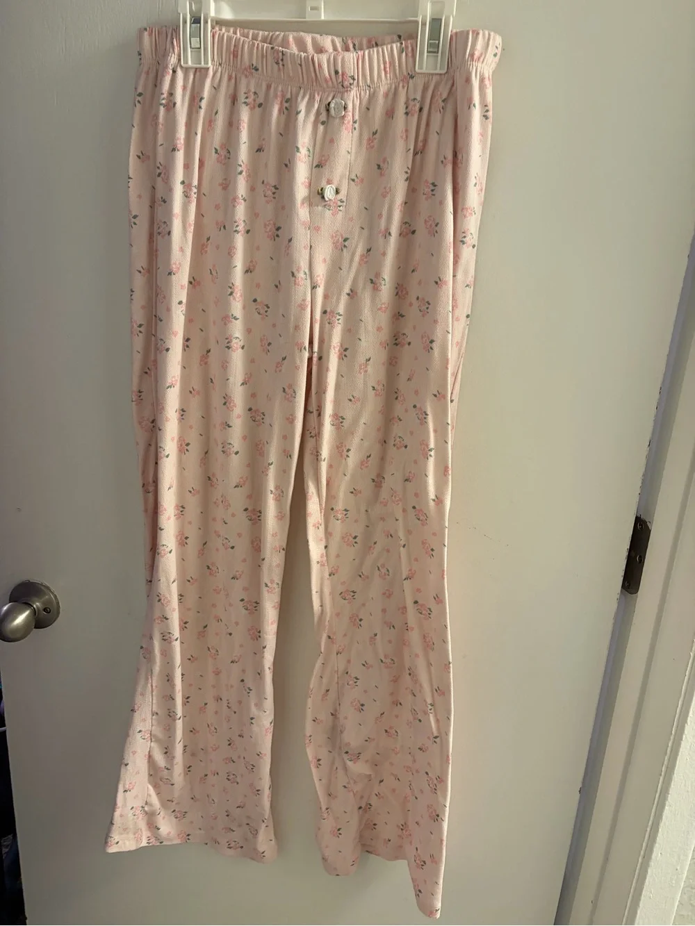 Women's Light Pink Floral Camisole & Pajama Set top size S Bottom size M